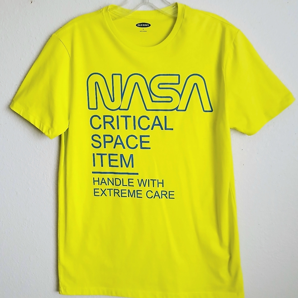 NWT Old Navy Size S NASA Graphic Tee - Neon Yellow Men’s T-Shirt - Picture 10 of 10